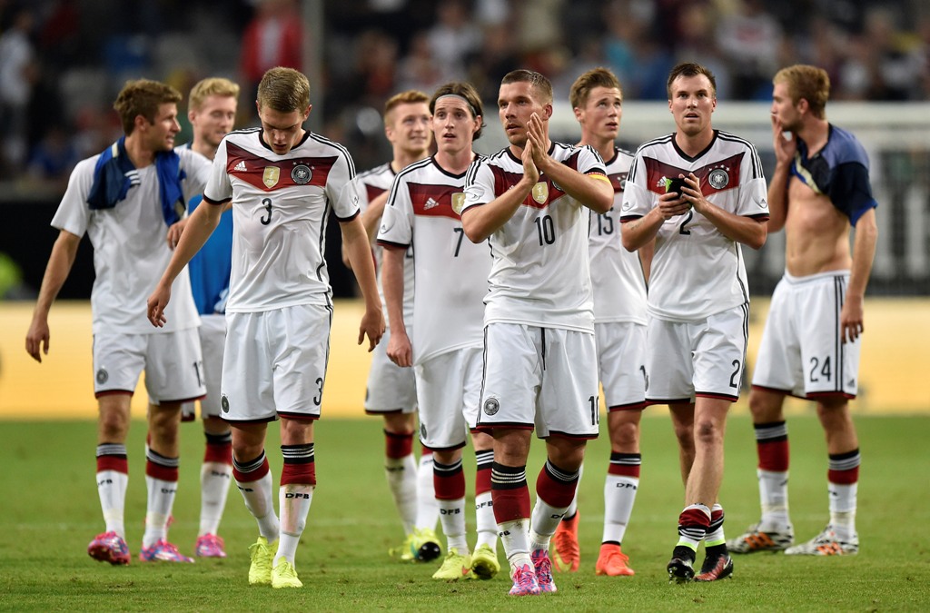 Penggawa Timnas Jerman sudah gunakan jersey baru. (Foto: Martin Meissner/AP)