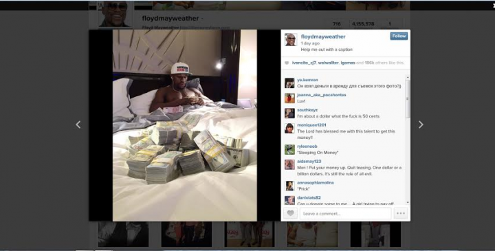 Lagi Sombong, Mayweather Pamer Kasur Penuh Dollar