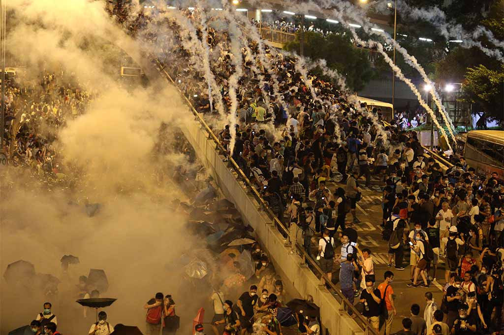 Demonstrasi pemilu di Hong Kong (Foto:AFP/Aaron Tam)