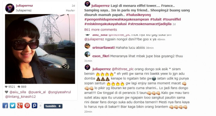 Jupe Jawab Tudingan Sindir Syahrini di Menara Sutet