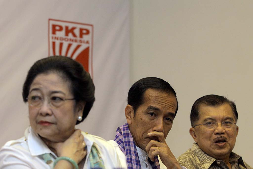 Megawati, Jokowi, dan JK (Ant/Muhammad Adimaja)
