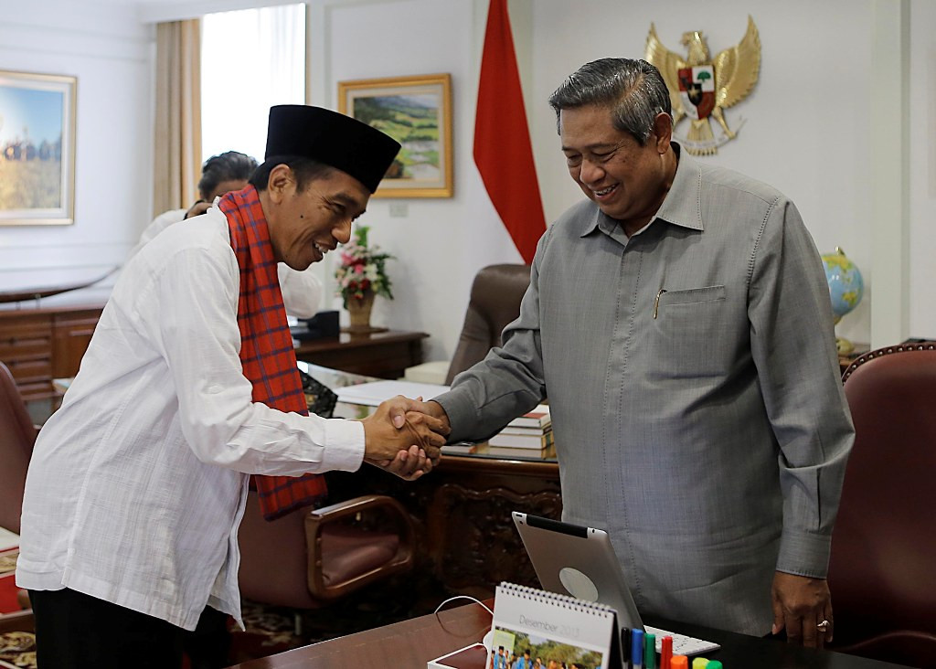 Jokowi bersalaman dengan Presiden SBY/ANT/ABROR.