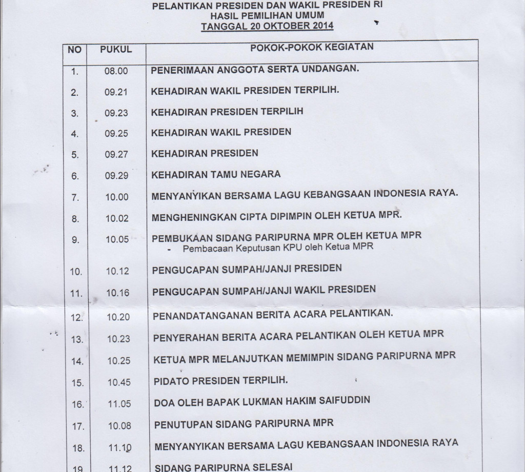 Agenda pelantikan presiden dan wakil presiden di Gedung Parlemen. MTVN/Dok