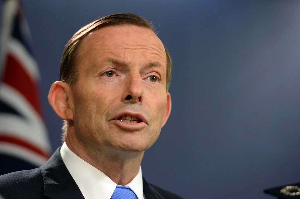 PM Australia Tony Abbott dalam sebuah konferensi pers di Sydney - AFP/SAEED KHAN