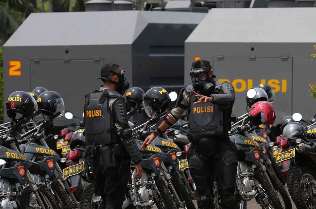 Pengamanan Gedung DPR/MPR jelang pelantikan--MI/Ramdani