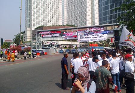 Jelang Pesta Budaya Jokowi-JK, Lalin di Bundaran HI Ramai Lancar