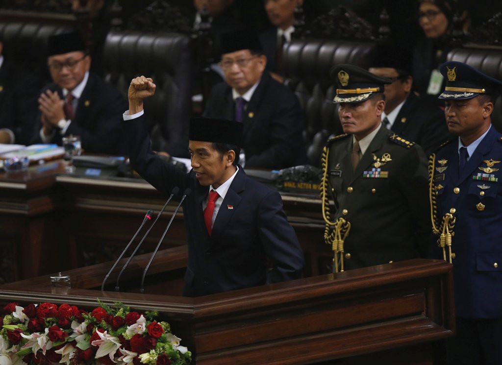 Presiden Joko Widodo ketika dilantik (Foto: Reuters)