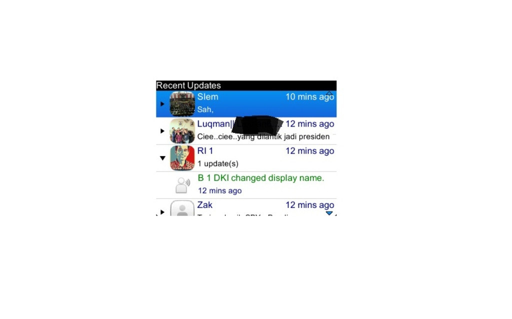 Status BBM Joko Widodo usai dilantik jadi Presiden RI. -- Al Abrar