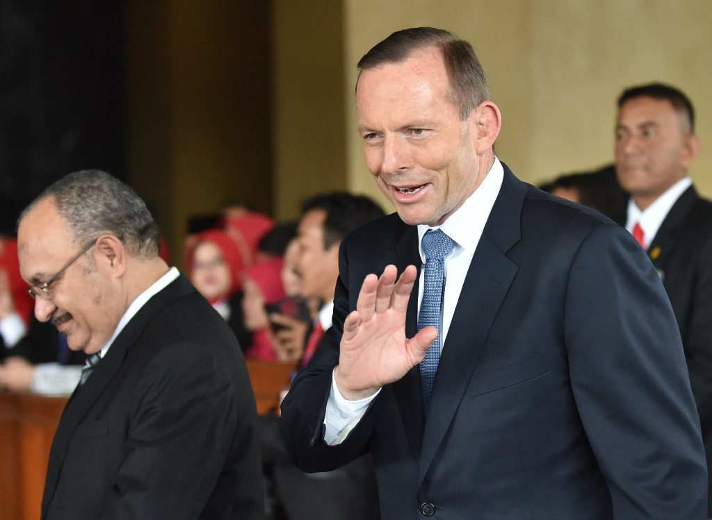 PM Australia Tony Abbott hadiri pelantikan Jokowi-JK (Foto: AFP)