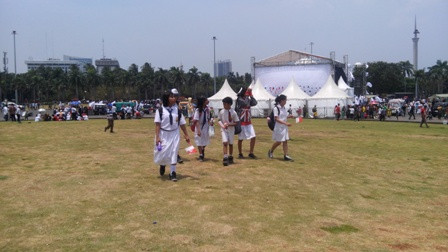 Paspampres Mulai Sterilkan Arena Panggung Utama Syukuran Rakyat