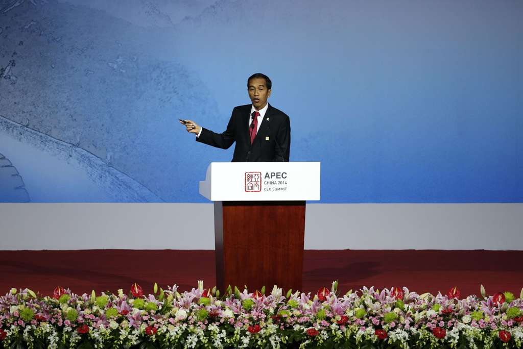 Presiden Joko Widodo di CEO Summit (Foto: AFP)