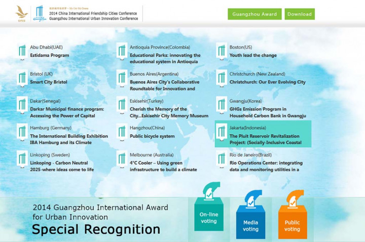 Ayo Dukung Waduk Pluit Menangi Guangzhou Award 2014