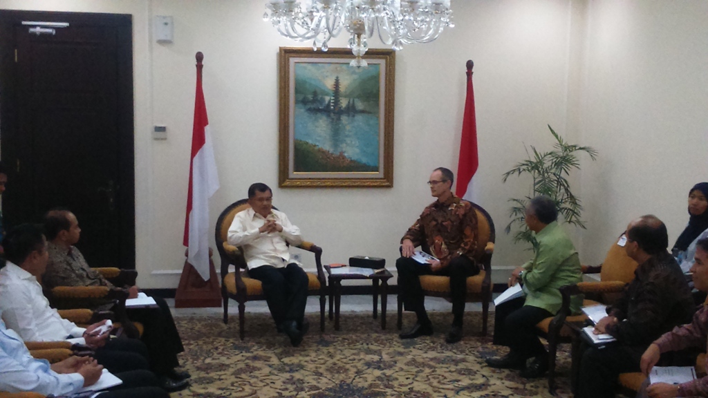 Pertemuan JK dengan Wakil Presiden Direktur Conoco Philips, Djoang Laksanto--Metrotvnews.com/Dheri Agriesta