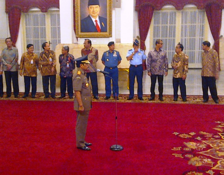 Pelantikan M Prasetyo sebagai Jaksa Agung oleh Presiden Jokowi. (foto: Desi)