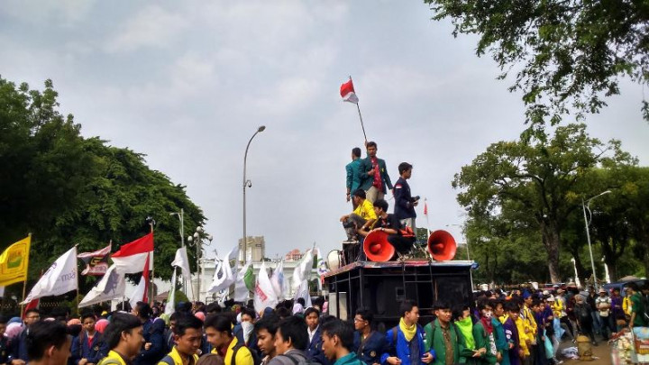 Ada Demo, Lalu Lintas di Jl Medan Merdeka Utara Macet