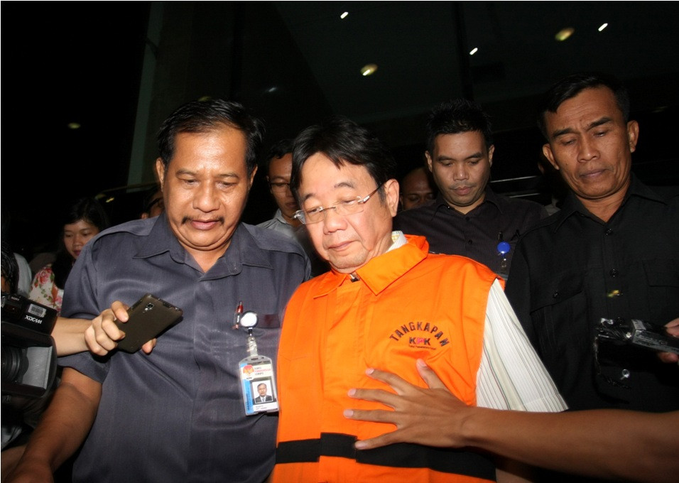 Tersangka Cahyadi Kumala. (Foto:Antara/Reno Esnir)