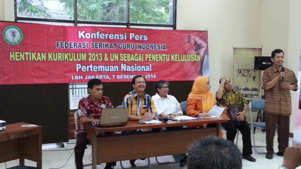 Federasi Serikat Guru Indonesia (FSGI) menggelar konfrensi pers--Metrotvnews.com/Rizky Ferdyansyah 