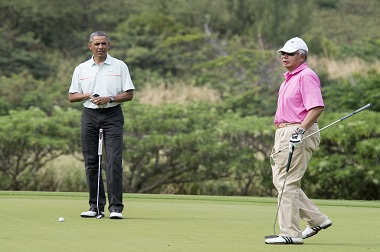 Obama dan PM Malaysia Bermain Golf Bersama