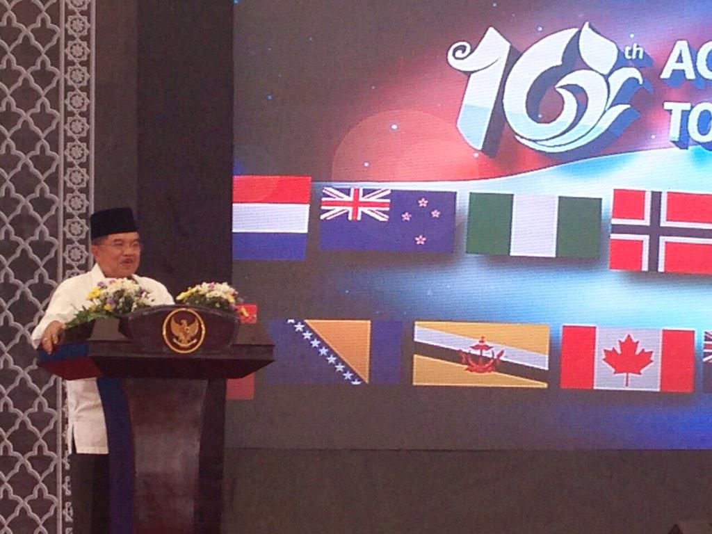 Wapres Jusuf Kalla diperingatan 10 Tahun Tsunami Aceh, Jumat (26/12/2014).Twitter/Dok