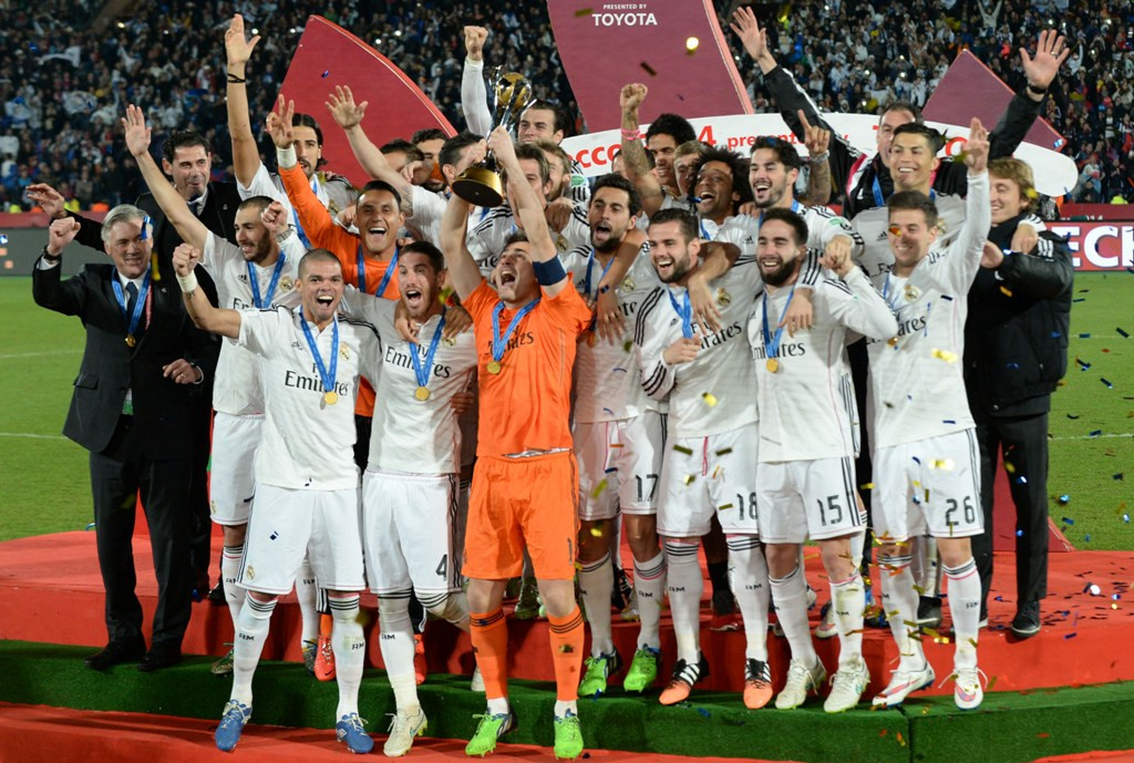 Carlo Ancelotti berhasil membawa Real Madrid menjadi juara di empat ajang pada tahun ini (FADEL SENNA / AFP )