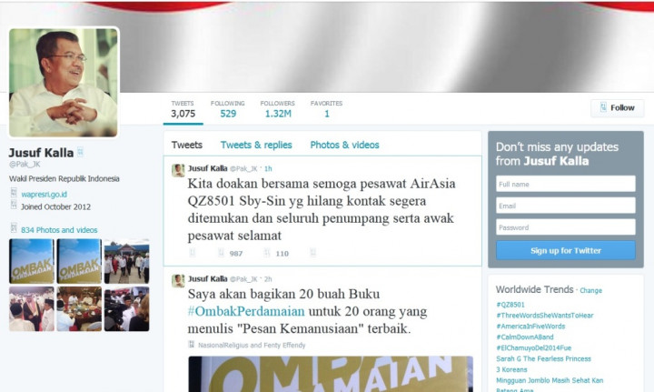 Doa JK untuk Penumpang AirAsia