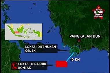 Serpihan Pesawat Ditemukan 10 Km dari Posisi Hilang Kontak 