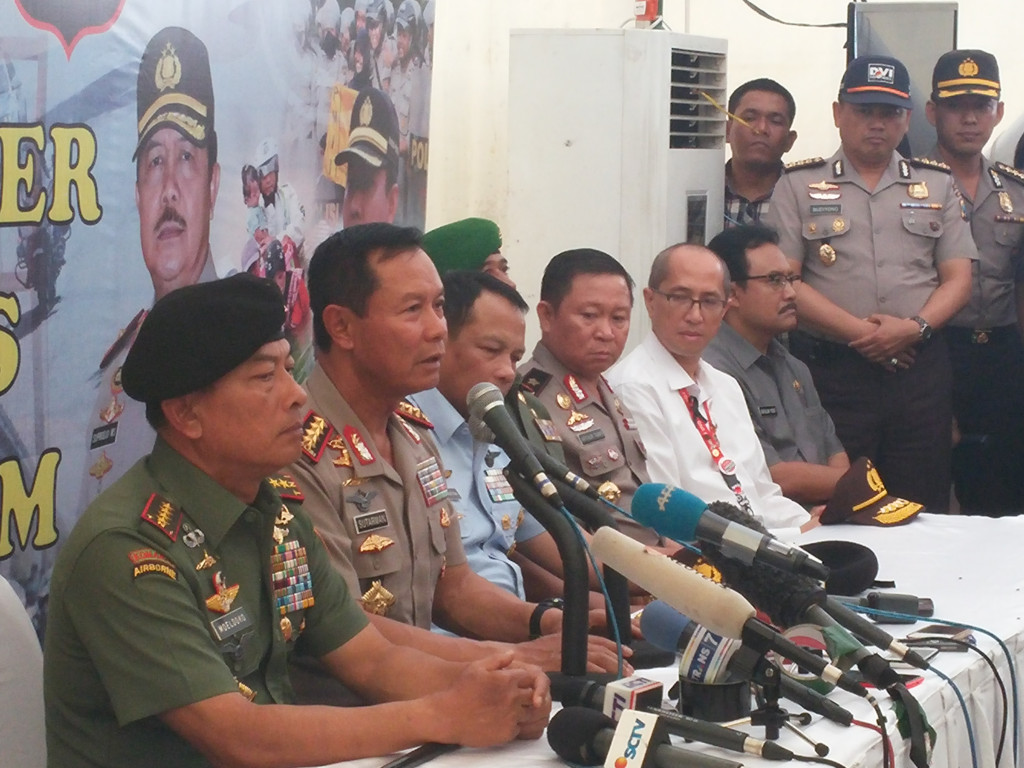 Panglima TNI Jenderal Moeldoko (kiri) dan Kapolri Jenderal Sutarman/Metrotvnews.com/Afwan Abdul Basith.