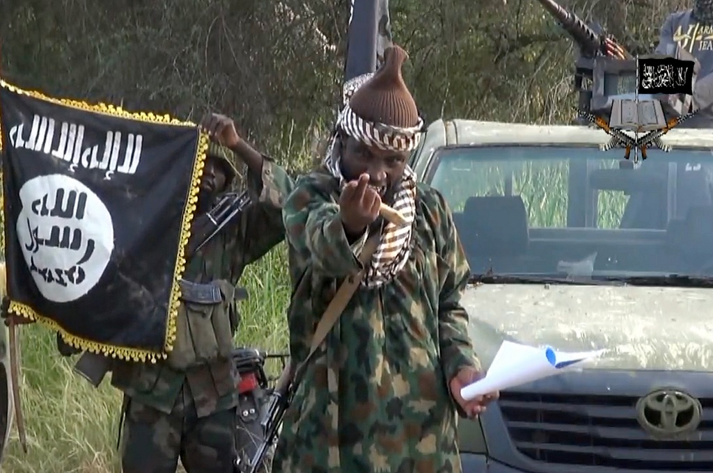 Pemimpin Boko Haram Abubakar Shekau berbicara dalam sebuah video yang dirilis sendiri oleh grup ekstremis tersebut - AFP/-/BOKO HARAM