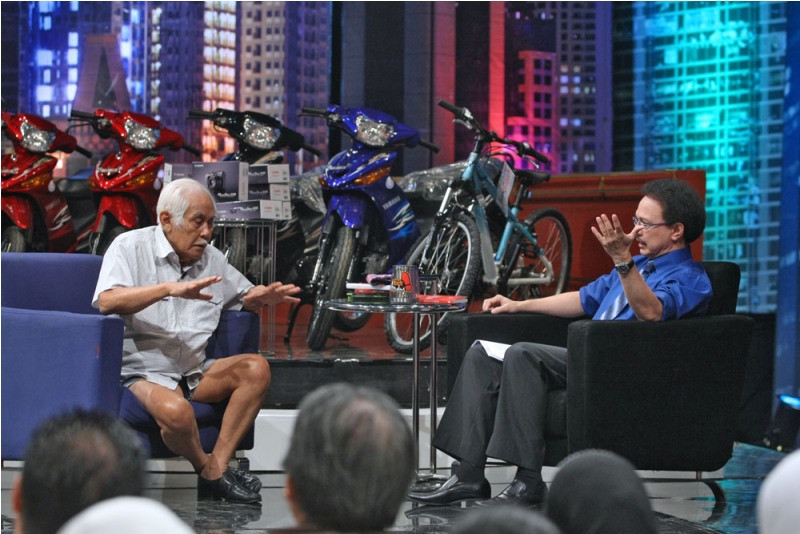 Bambang Mustari Sadino alias Bob Sadino di acara Kick Andy dalam rangka HUT Metro TV-- MI/Sumaryanto