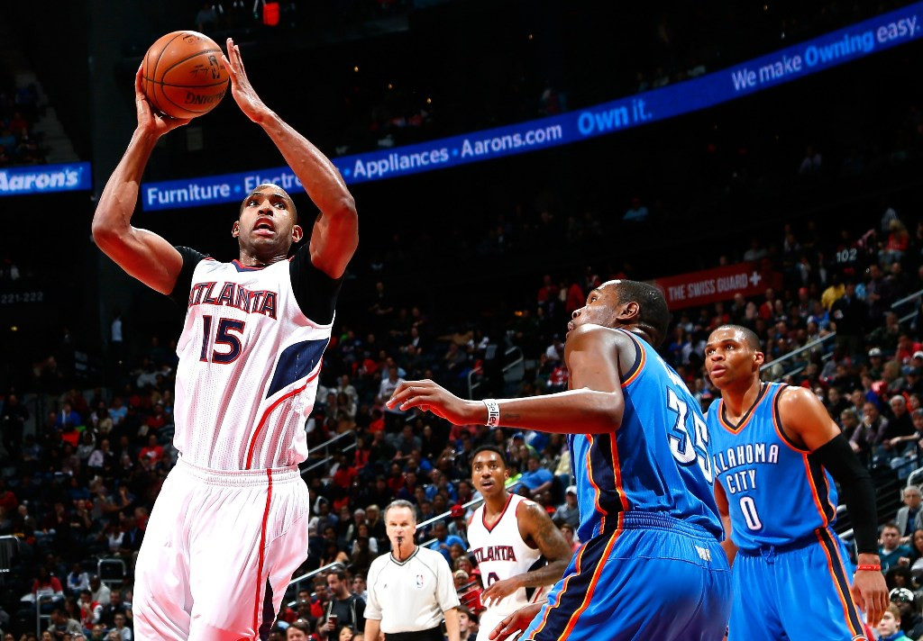 Pebasket Atlanta Hawks Al Horford mencetak poin (Foto: AFP/Kevin C. Cox)