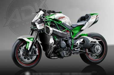 Kawasaki Ninja H2R Tampil Seksi Tak Berbaju 