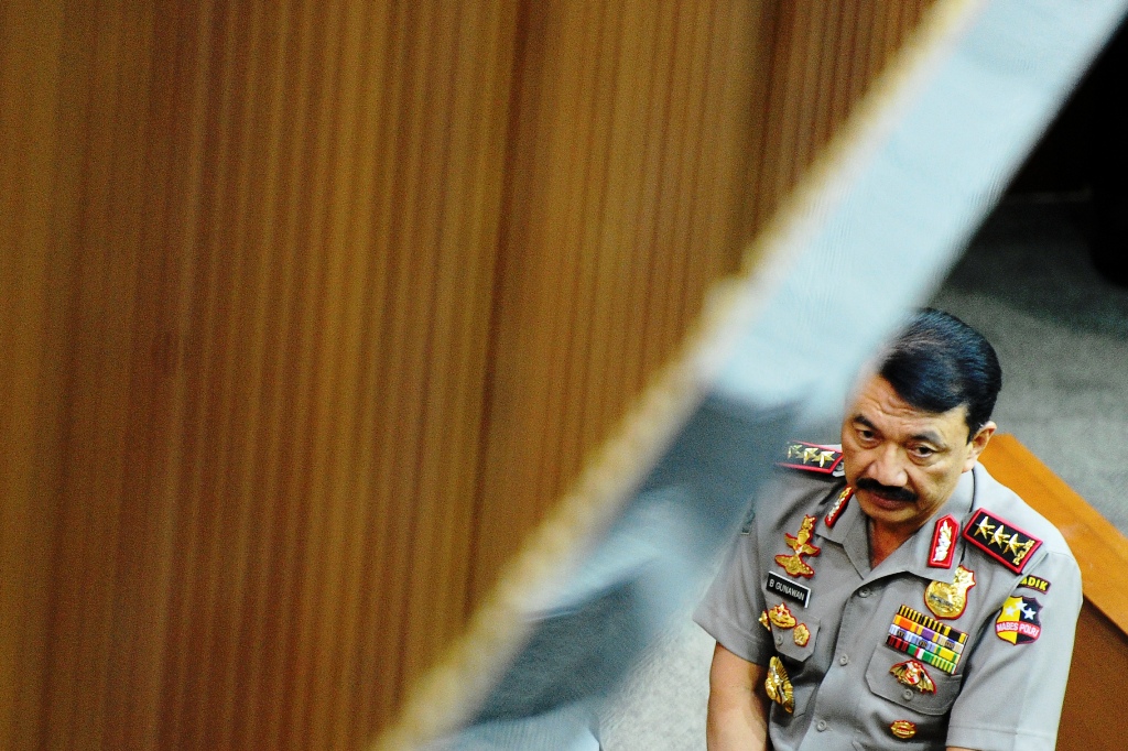 Calon tunggal Kapolri, Komjen Budi Gunawan, yang menjadi tersangka kasus korupsi. -- Antara/Wahyu Putro A