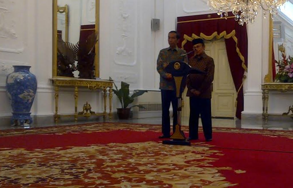 Mantan Presiden BJ Habibie dan Presiden jokowi--metrotvnews.com/Desi Angriani