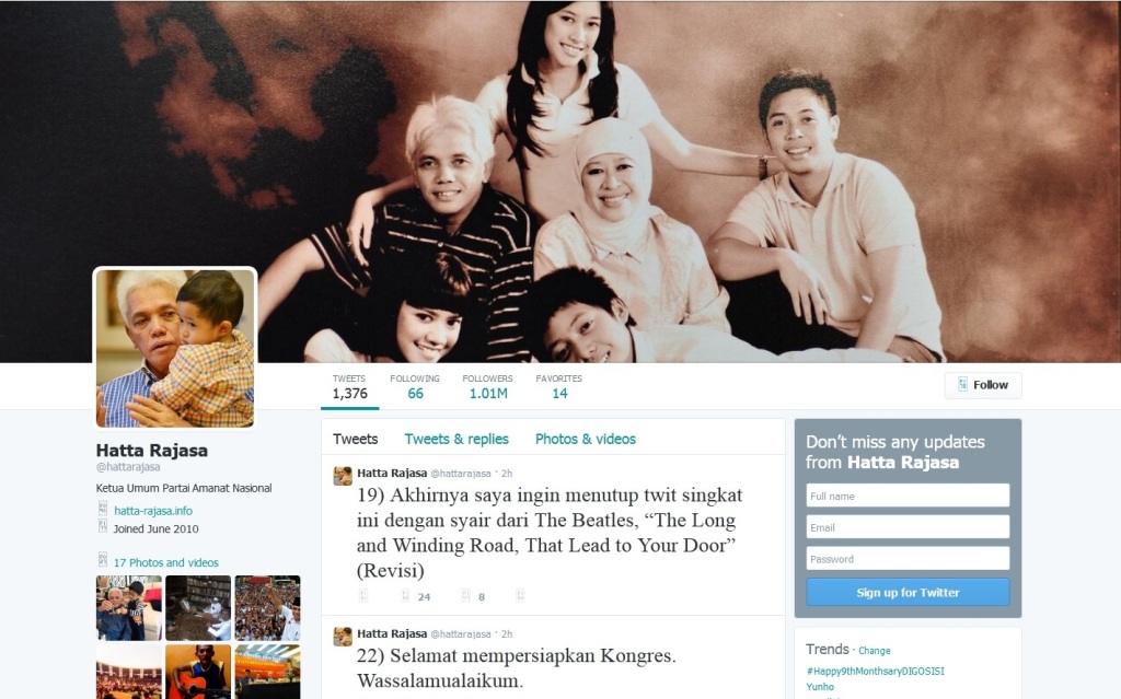 Twitter @hattarajasa