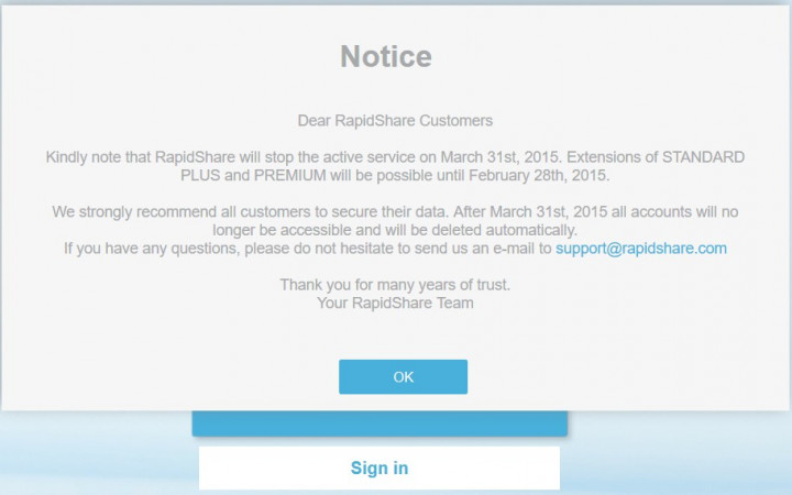 RapidShare Tutup Mulai 31 Maret