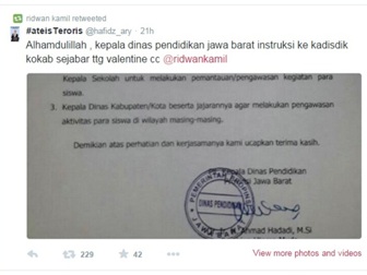 ​Siswa Jabar Dilarang Rayakan Valentine 