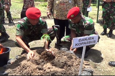 Kopassus Tanam Pohon California di Solo