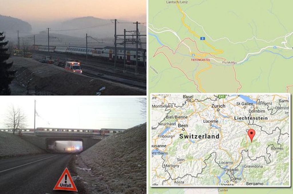 Kereta yang tabrakan di Swiss (Foto: Mirror/Twitter)