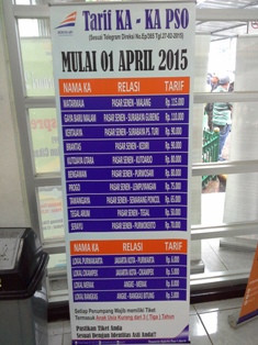 Ini Tarif KA Ekonomi dan KA PSO April 2015