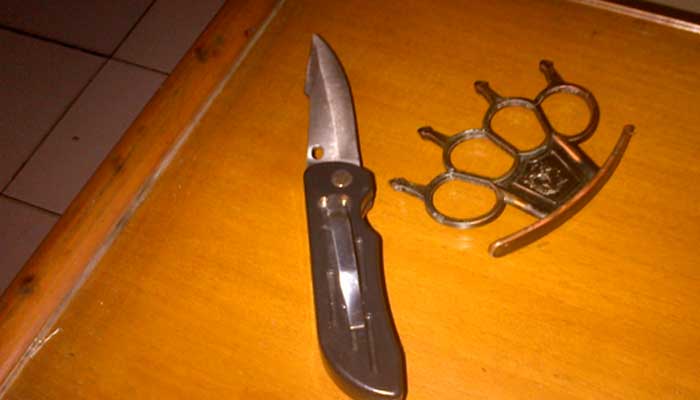 Barang bukti begal siswa SMP di Depok-- Polda Metro