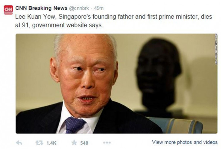 Laporan Palsu Wafatnya Lee Kuan Yew Diselidiki Polisi