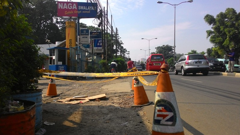 Lokasi pembegalan di Jalan Raya Bogor, Ciracas, Jakarta Timur. (foto:Ilham Wibowo)