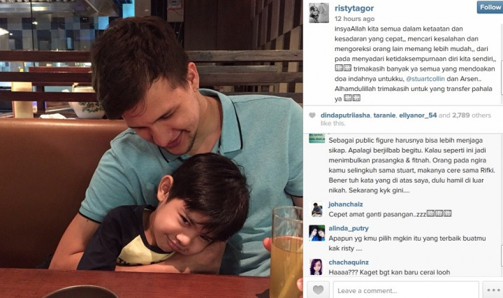 Risty Tagor Pamer Foto Putranya Dipeluk Stuart Collin