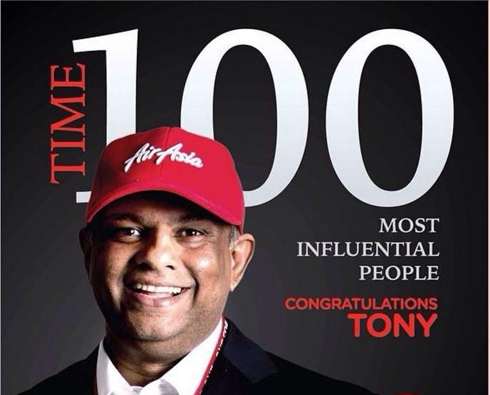 Tony Fernandes dalam kover majalah TIME. FOTO: dokumentasi TIME
