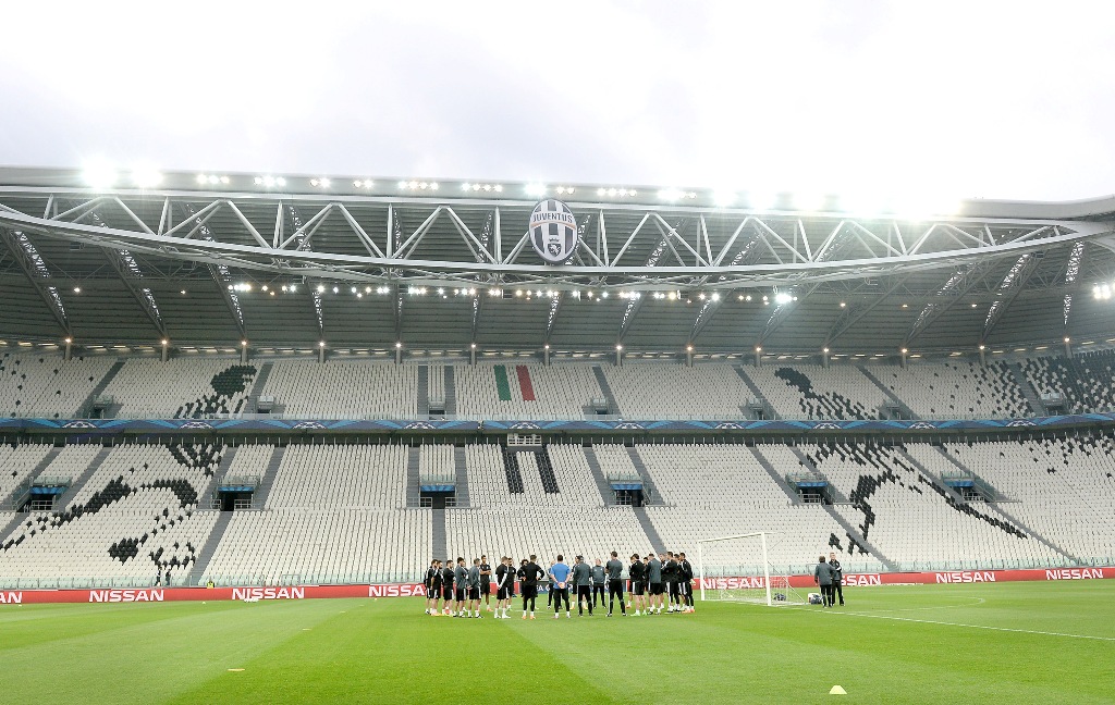 Real Madrid sedang berlatih di Stadion Juventus. (Foto: AP/Massimo Pinca)