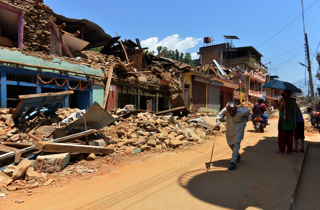 Kehancuran di Nepal (Foto: AFP)
