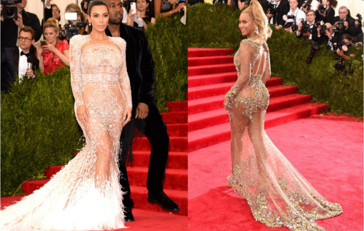 Adu Gaun Seksi Transparan Beyonce dan Kim Kardashian