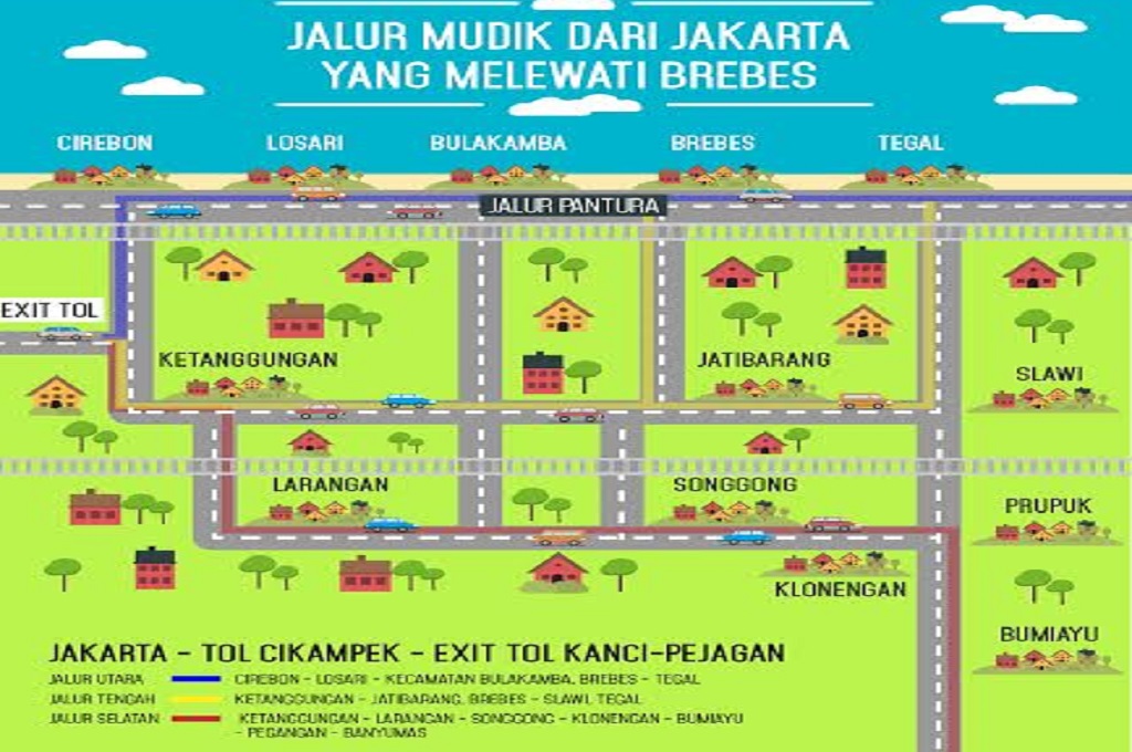 Jalur mudik di Pantura wilayah Brebes, Jawa Tengah, ilustrasi: Metrotvnews.com