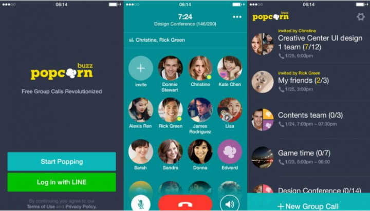 LINE Hadirkan Aplikasi Telepon Grup Baru, Popcorn Buzz   