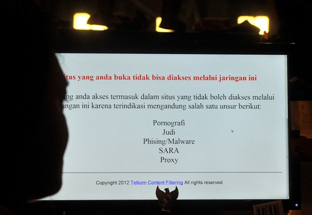 Situs diblokir. (Foto: Antara/Fanny Octavianus)
